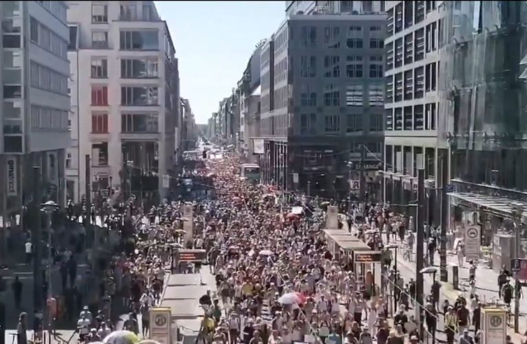 Berlin: Wielka demonstracja przeciwko restrykcjom związanym z pandemią koronawirusa [WIDEO]
