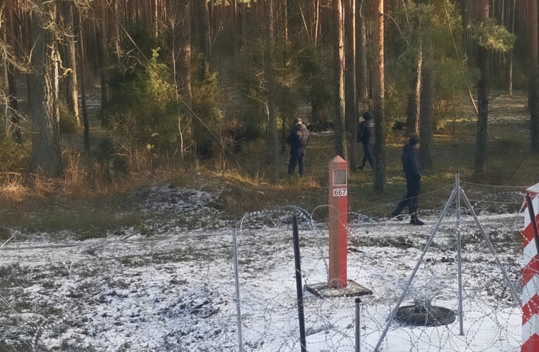 Migranci obrzucili kamieniami służby na granicy z Białorusią